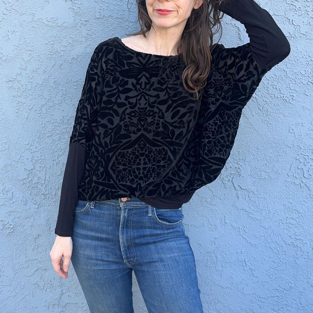 Vintage Velvet Burnout Blouse in Medium